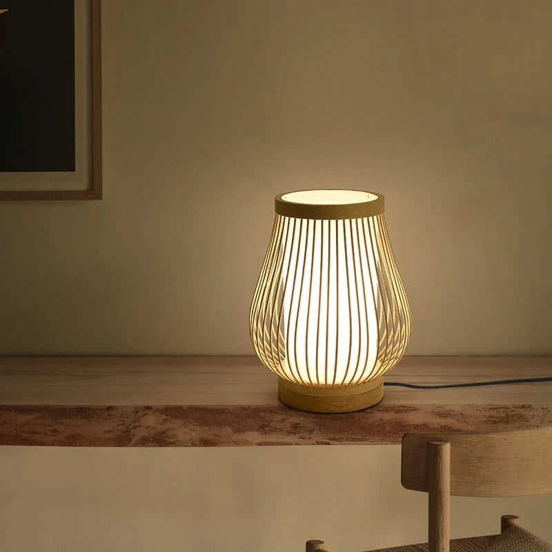 Japanse Hanglamp van Bamboe en Hout – Zen Woonkamer Lamp voor Serene Sfeer, 60 cm Hoog, Natuurlijk Ontwerp 9