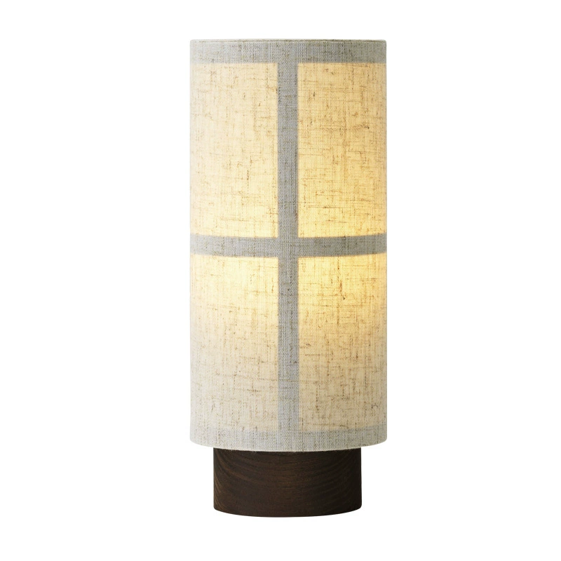 Japanse Zijden Tafellamp met Houten Voet en Warm Wit LED Licht 5