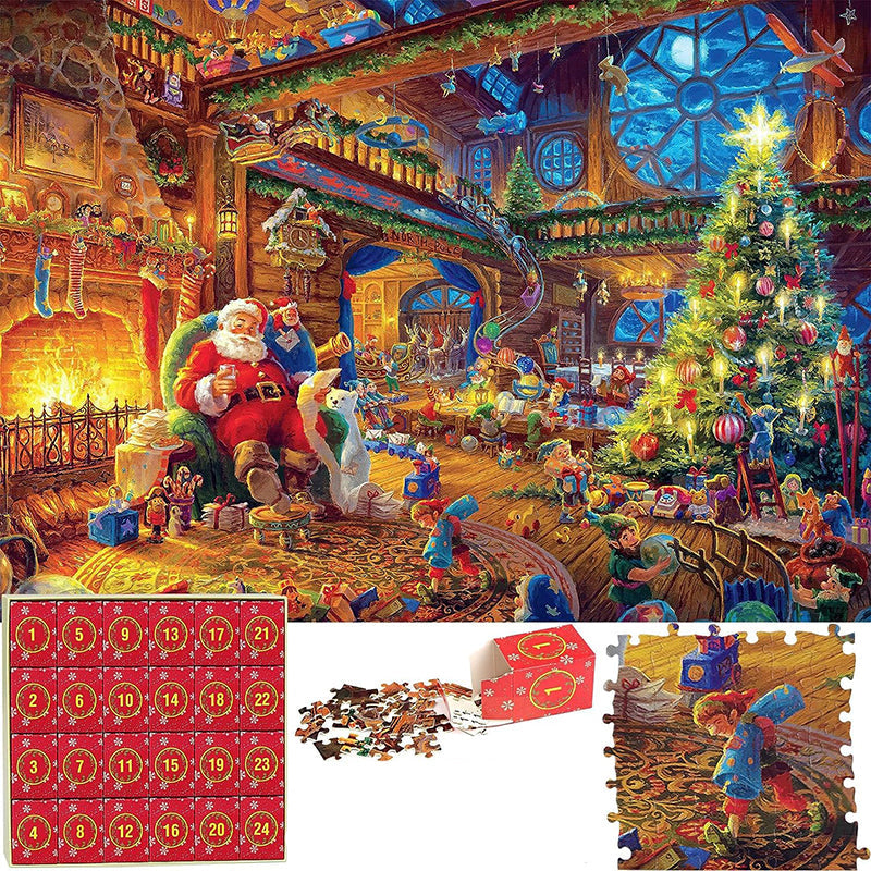 Kerst Puzzel Adventskalender met 1008 Stukjes en 24 Herbruikbare Doosjes – Uniek Kerstontwerp met Poster 3