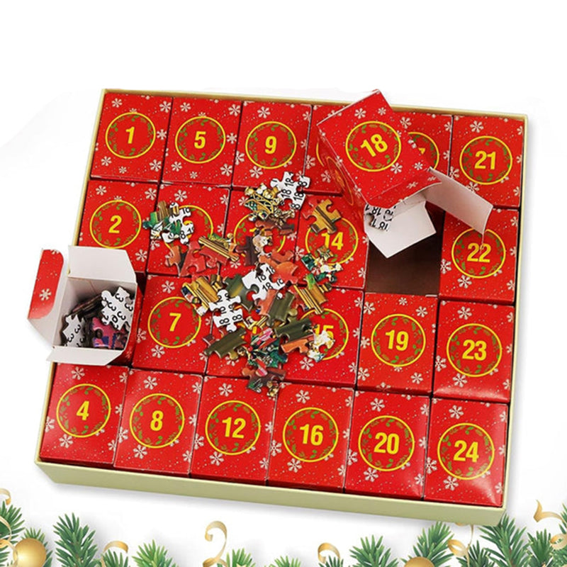 Kerst Puzzel Adventskalender met 1008 Stukjes en 24 Herbruikbare Doosjes – Uniek Kerstontwerp met Poster 4