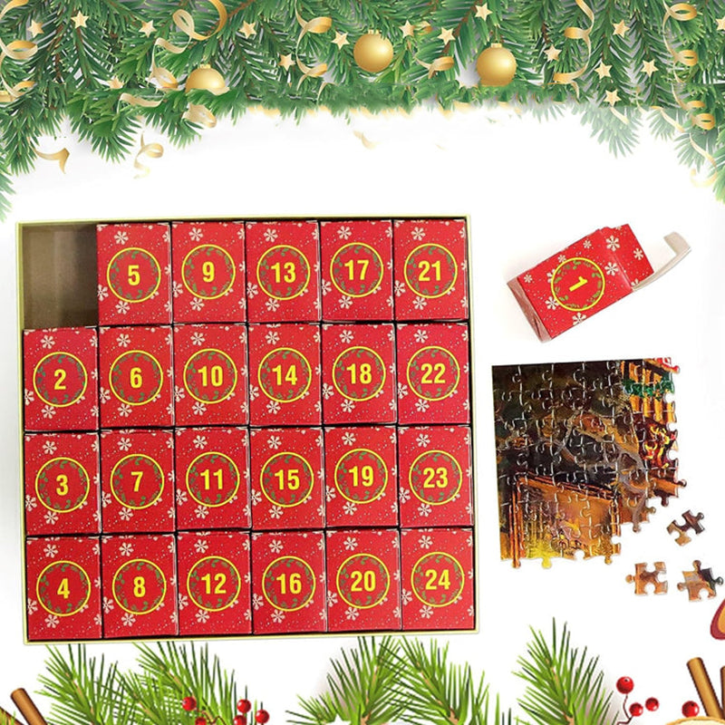 Kerst Puzzel Adventskalender met 1008 Stukjes en 24 Herbruikbare Doosjes – Uniek Kerstontwerp met Poster 5