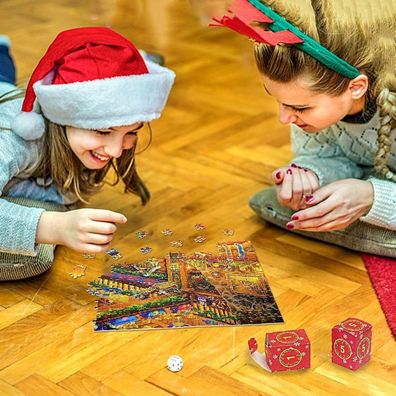 Kerst Puzzel Adventskalender met 1008 Stukjes en 24 Herbruikbare Doosjes – Uniek Kerstontwerp met Poster 8