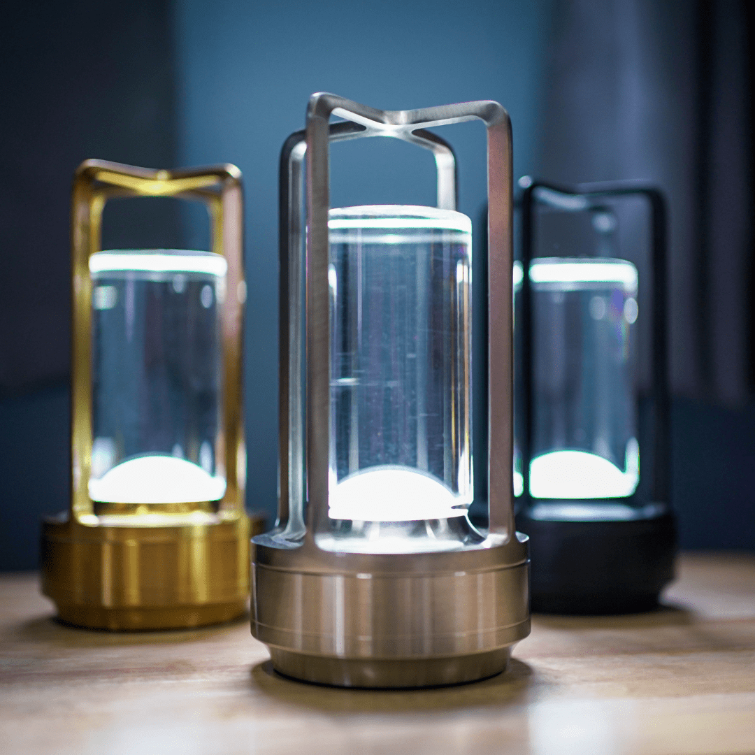 Kristallen Tuinlantaarn met Dimbare LED en USB Oplaadfunctie – Luxe Buitenlantaarn voor Sfeervolle Verlichting 8
