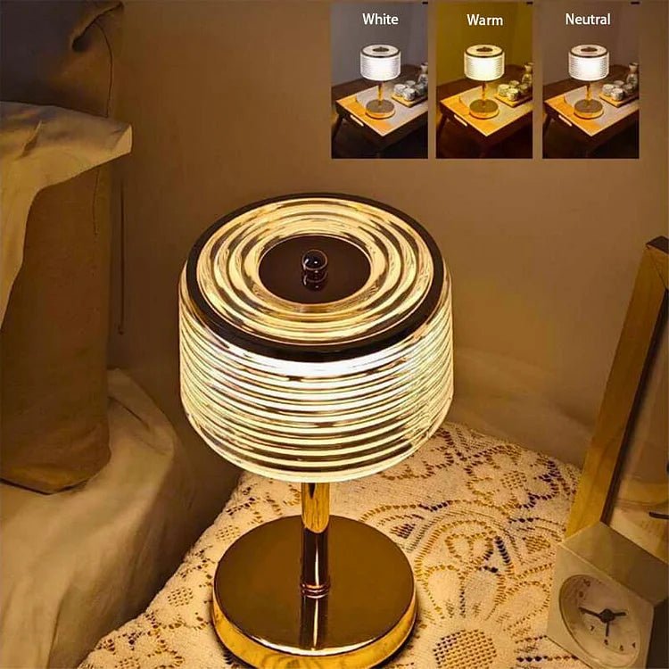 LED-Ring Tafellamp met Meerlaagse Lampenkap – Gouden Tafellamp voor Elegante Interieurs 3