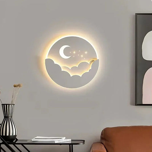 LED Wandlamp Maan en Sterren – Sfeervolle Muurlamp voor Kinderen, Energiezuinig en Eenvoudig te Installeren, Op Batterijen of USB 1