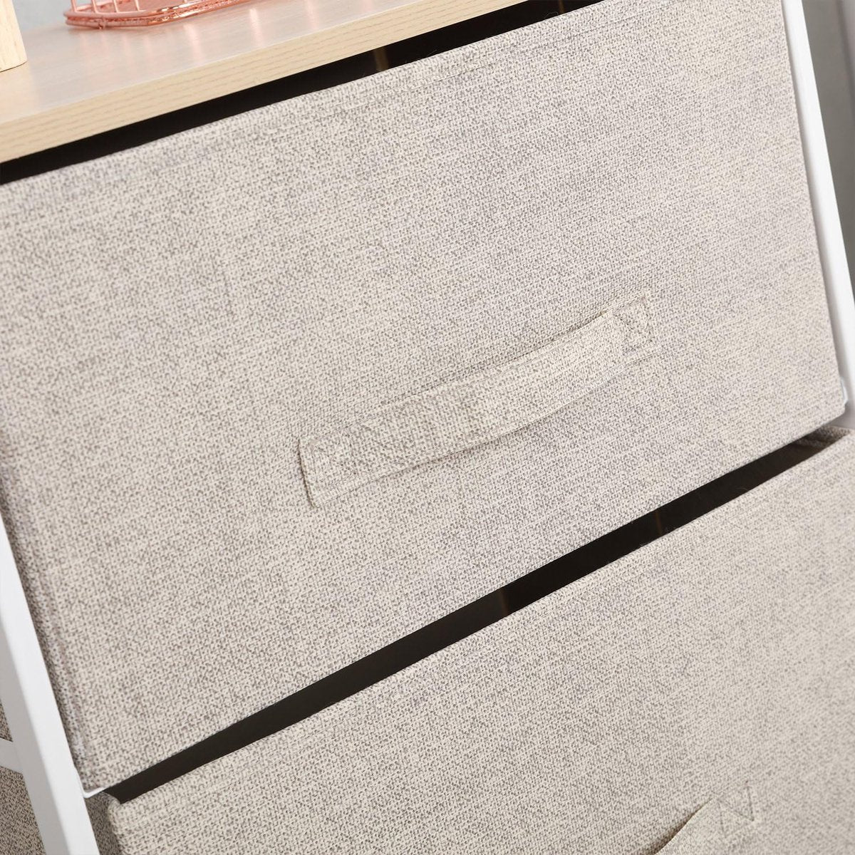 Ladekast met 4 Laden voor Slaapkamer en Woonkamer - Beige Opbergkast 45 x 30 x 94 cm 7