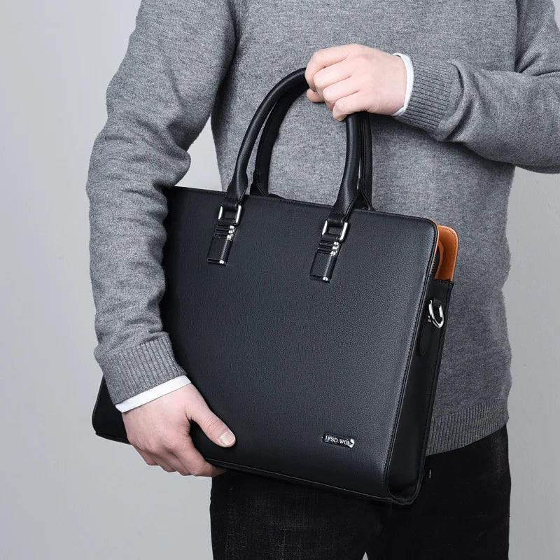 Leren Laptoptas Heren met Verstelbare Schouderriem – Ruim en Stijlvol voor 14-15 Inch Laptops 6