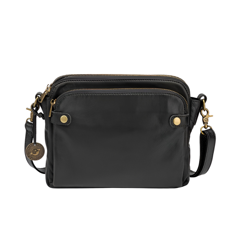 Leren Schoudertas Dames met Verstelbare Riem en Ruime Opslag - Zwarte Crossbody Tas voor Stijl en Functionaliteit 1
