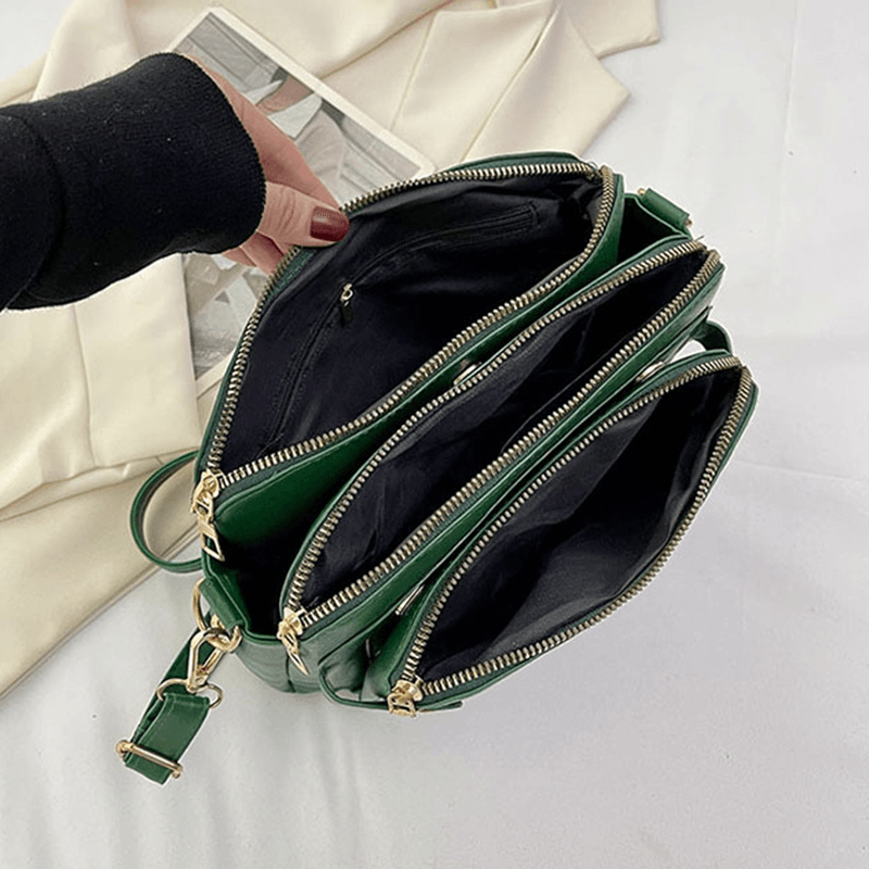 Leren Schoudertas Dames met Verstelbare Riem en Ruime Opslag - Zwarte Crossbody Tas voor Stijl en Functionaliteit 8