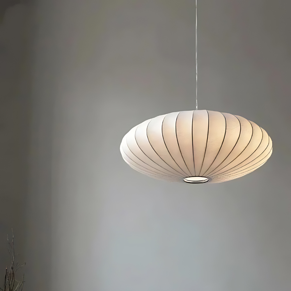 Luxe Japandi Hanglamp voor Eettafel – Elegante Zijden Lamp voor Woonkamer en Slaapkamer 1