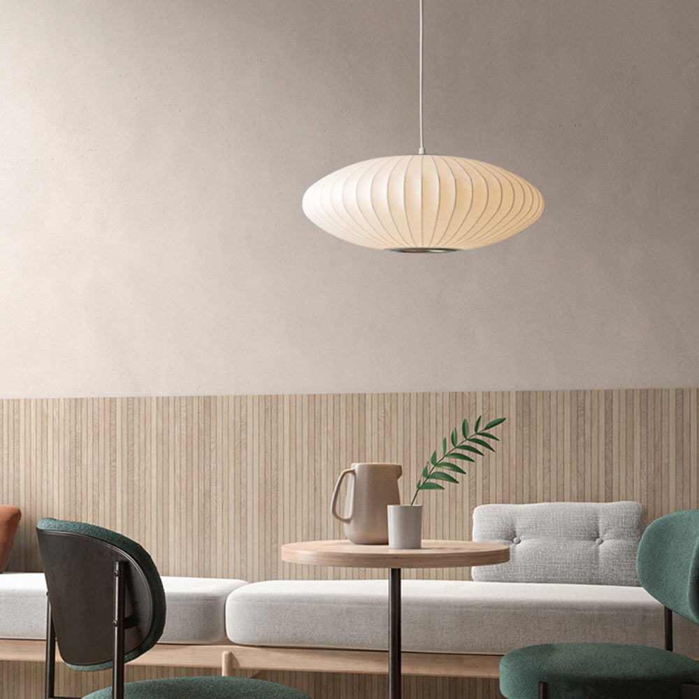 Luxe Japandi Hanglamp voor Eettafel – Elegante Zijden Lamp voor Woonkamer en Slaapkamer 6