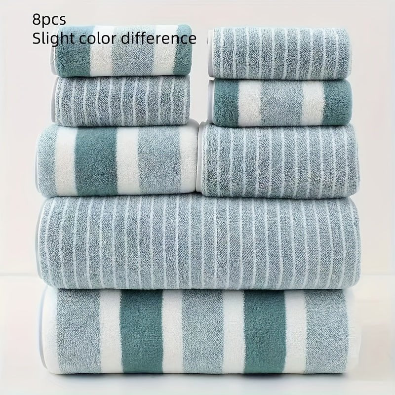 Luxe Koraal Badhanddoek Set – Ultra-Zacht en Snel Droog, 8-Delige Set voor Optimaal Comfort 4
