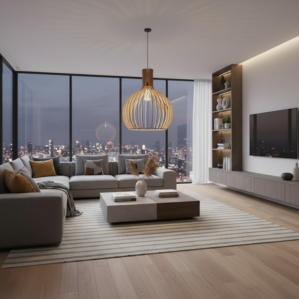Colline Aube - Houten Hanglamp – Elegante Verlichting voor Elke Ruimte