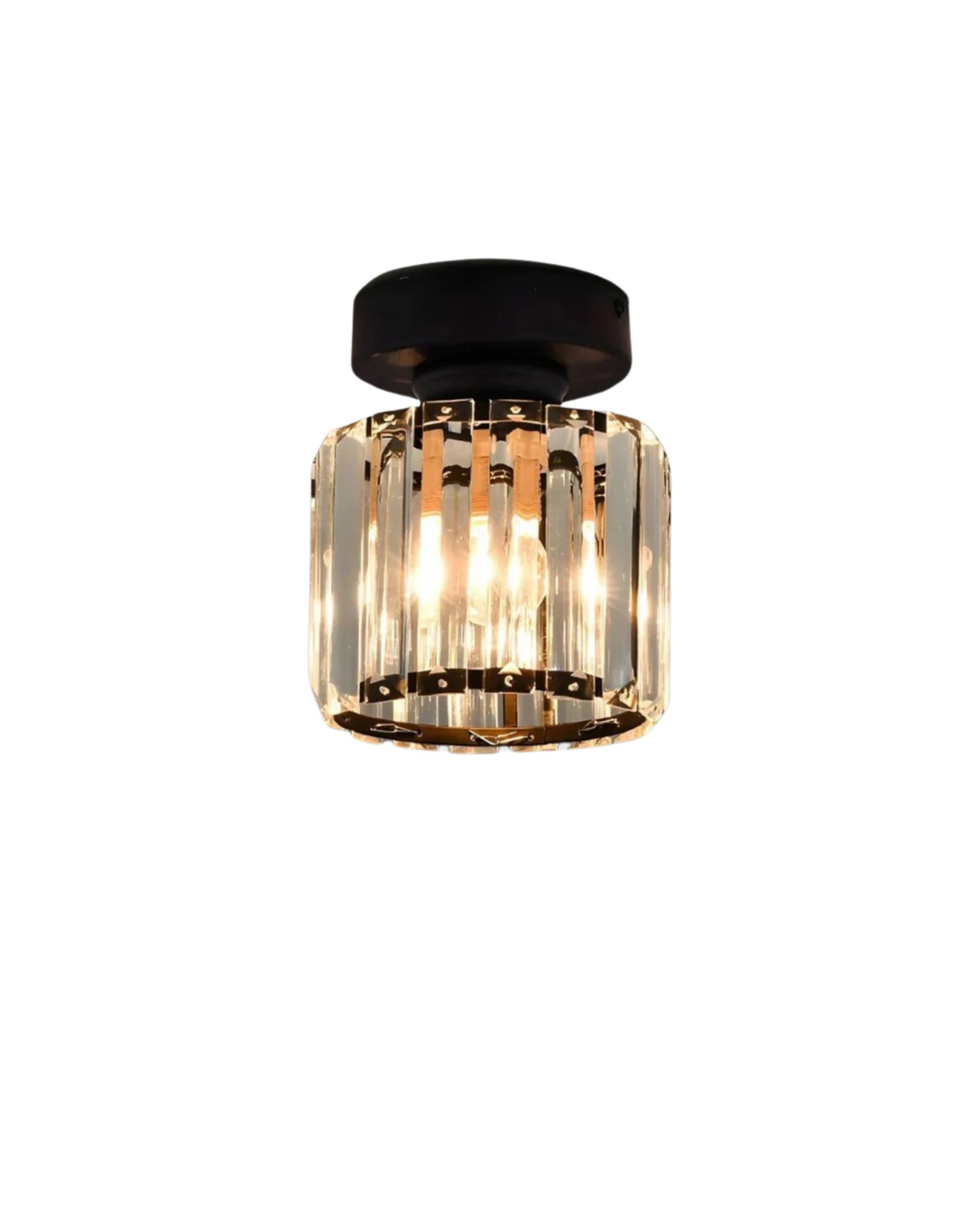 Matzwarte Plafondlamp met Gefacetteerd Glas voor Slaapkamer en Modern Interieur 10