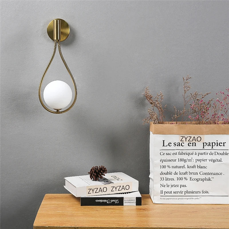 Metalen Glazen Bol LED Wandlamp – Modern Design met Warm Witte Verlichting 2