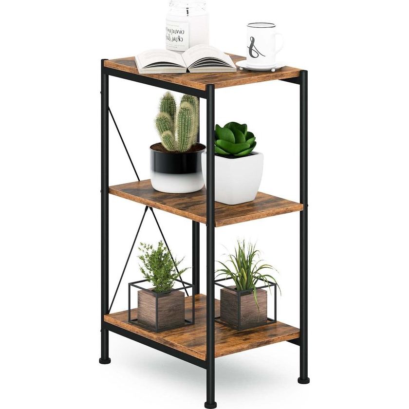 Metalen Opbergrek met 3 Planken - Multifunctioneel Staand Rek voor Keuken, Badkamer en Woonkamer - Zwart 30x44x76,8 cm 0