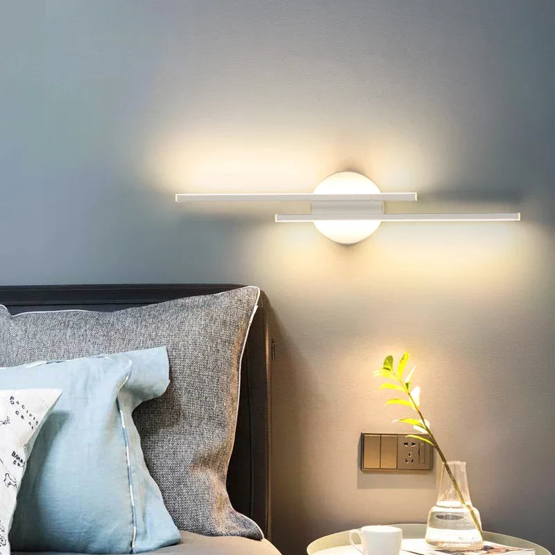 Moderne Wandlamp Zwart van Aluminium en Ijzer met LED Verlichting – Warm en Koel Wit Muurlamp voor Binnengebruik