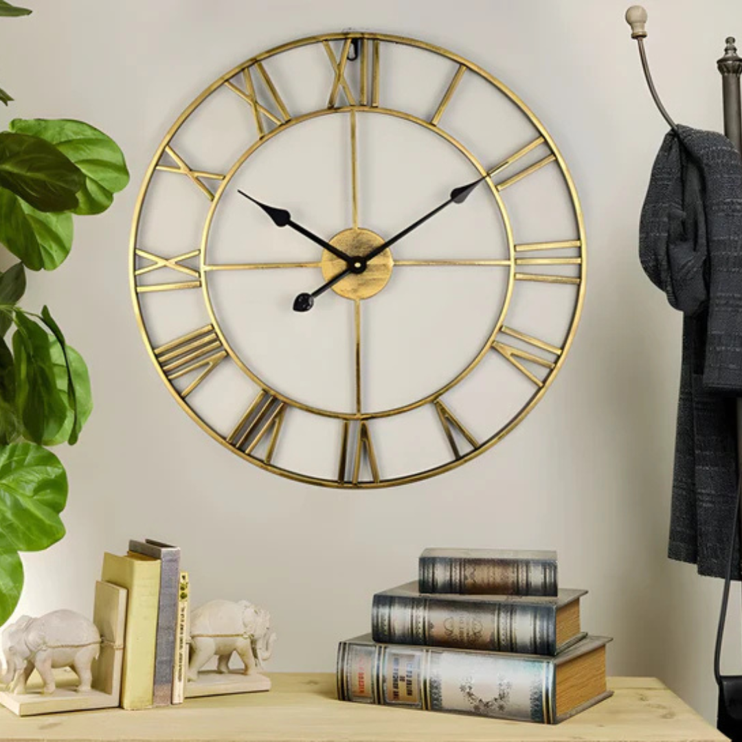 Moderne Grote Wandklok van Metaal met Uniek 3D Ontwerp - Stijlvolle Decoratie voor Woonkamer en Kantoor 4