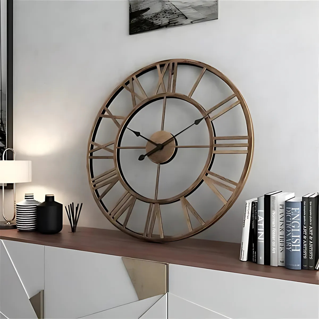 Moderne Grote Wandklok van Metaal met Uniek 3D Ontwerp - Stijlvolle Decoratie voor Woonkamer en Kantoor 6