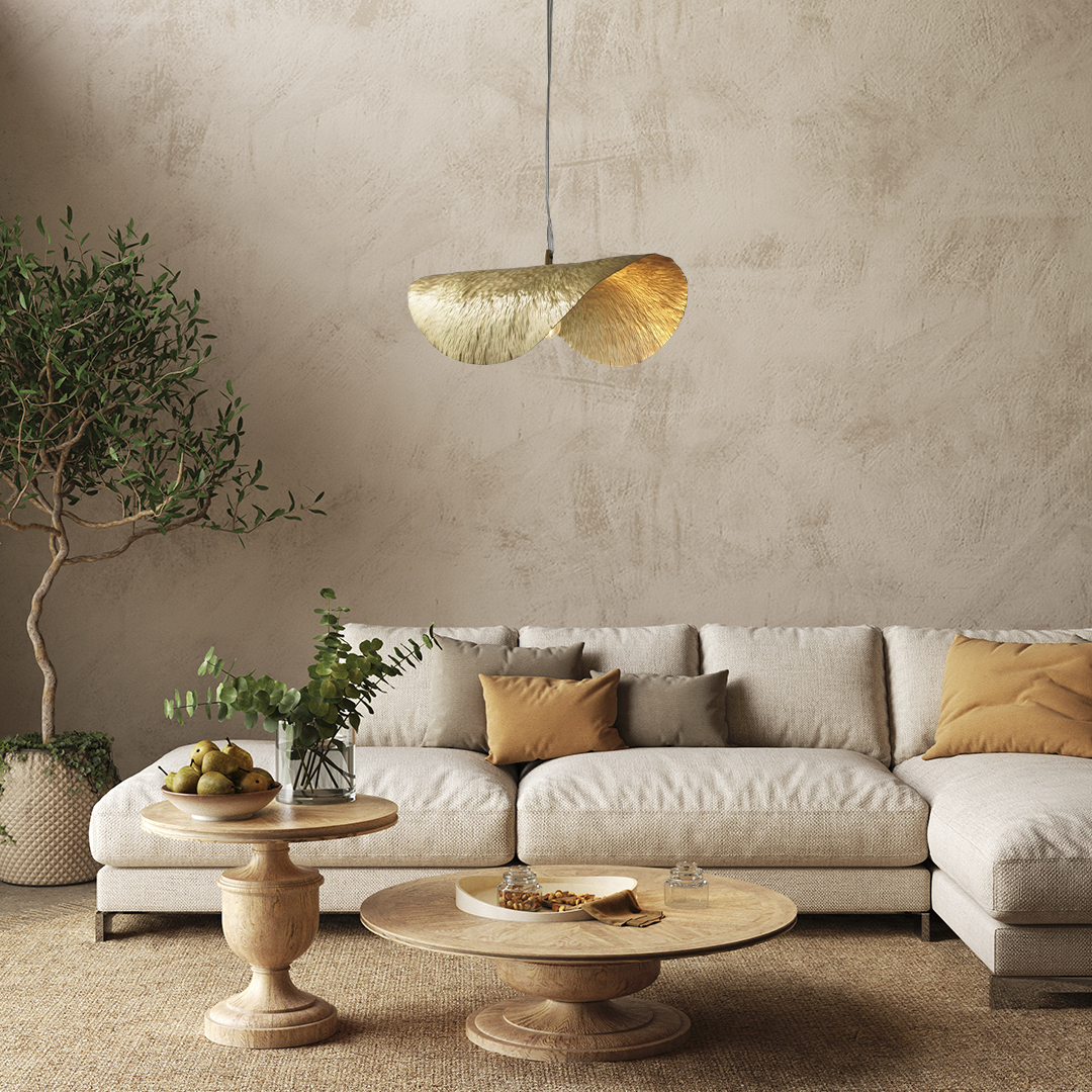 Moderne Hanglamp Agathe in Goudkleurig Koper – Gehamerd Ontwerp voor Eettafel, Woonkamer en Slaapkamer 2