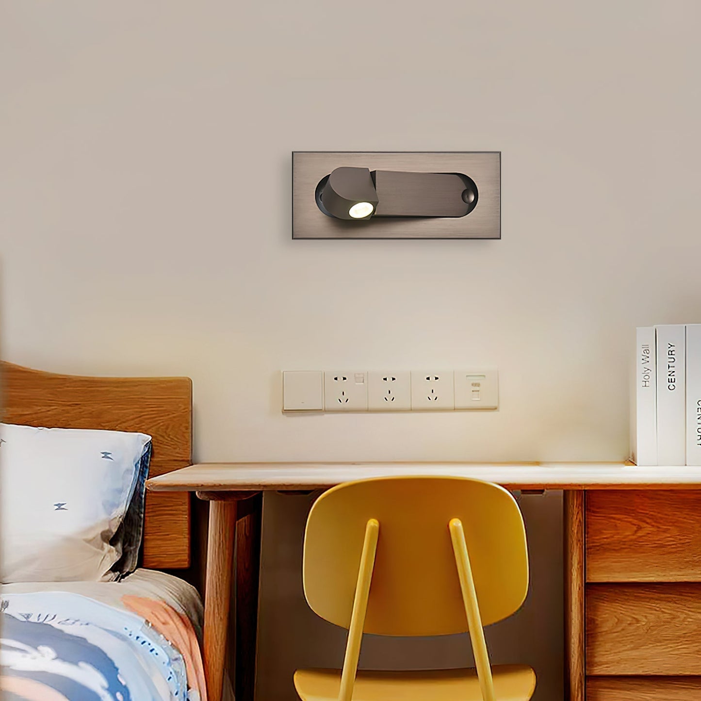 Moderne LED Nachtkastlamp met Verstelbare Kop en Warm Licht – Aluminium, 3000K, Eenvoudige Drukknopschakelaar, Ideaal voor Bedside 2