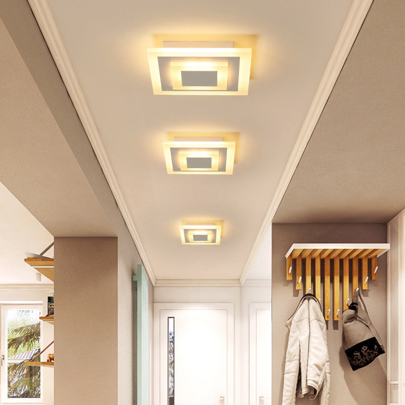 Moderne LED Plafondlamp in Ronde en Vierkante Vorm – Duurzaam Acryl met Energiezuinige Verlichting voor Slaapkamer en Gang 0
