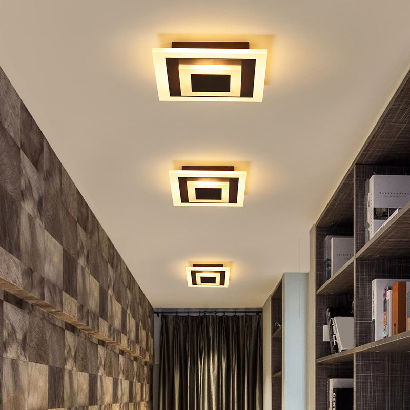 Moderne LED Plafondlamp in Ronde en Vierkante Vorm – Duurzaam Acryl met Energiezuinige Verlichting voor Slaapkamer en Gang 8