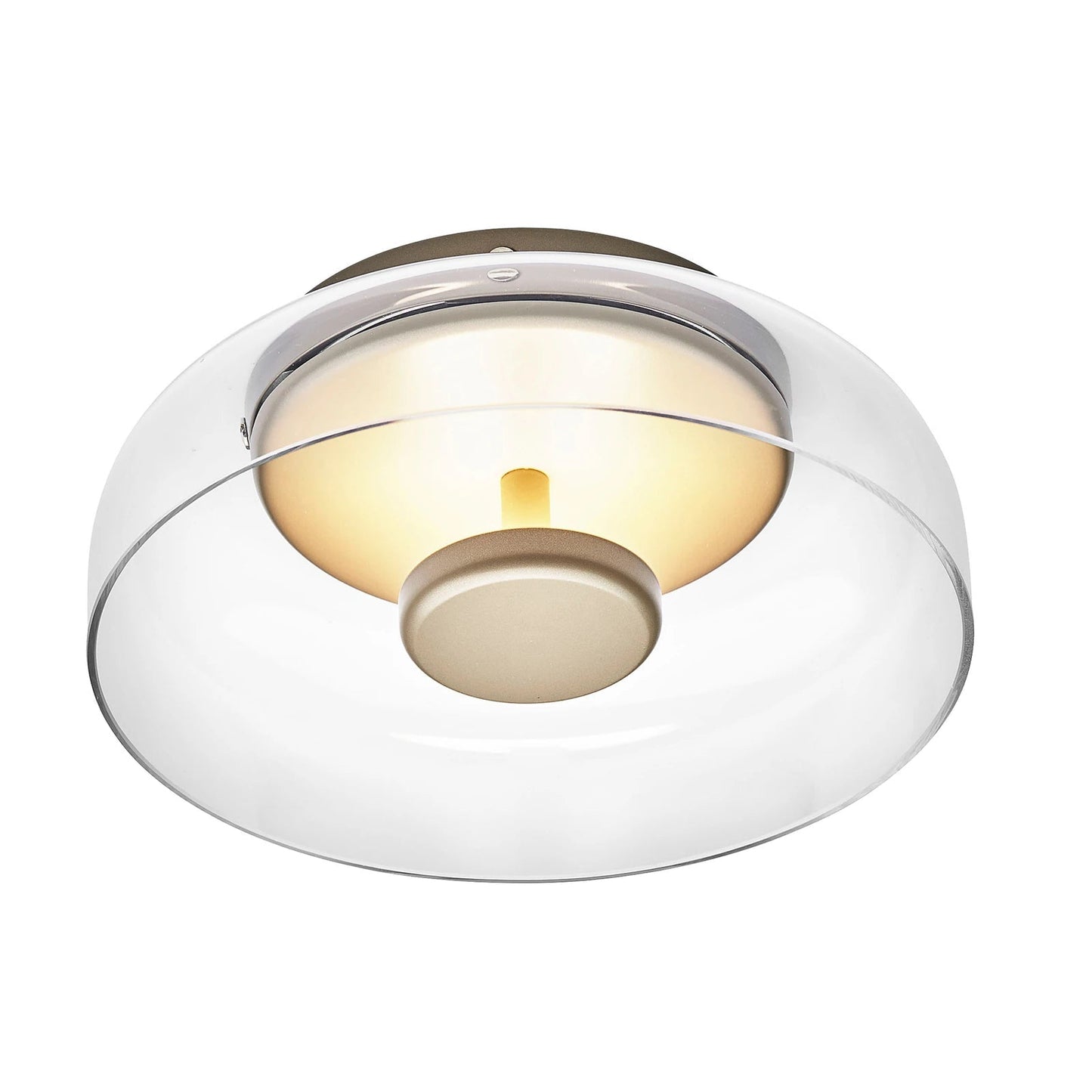 Moderne LED Plafondlamp met Glazen Kap in Rookgrijs of Amber – Sfeervolle Plafonnière voor Slaapkamer en Hal 3