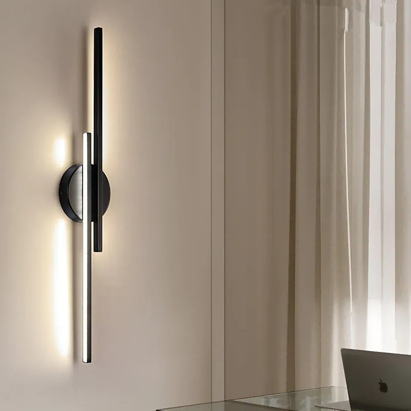 Moderne LED Wandlamp Alana - Dubbele Lijnen, Zwart/Wit, Metaal voor Slaapkamer en Woonkamer 5