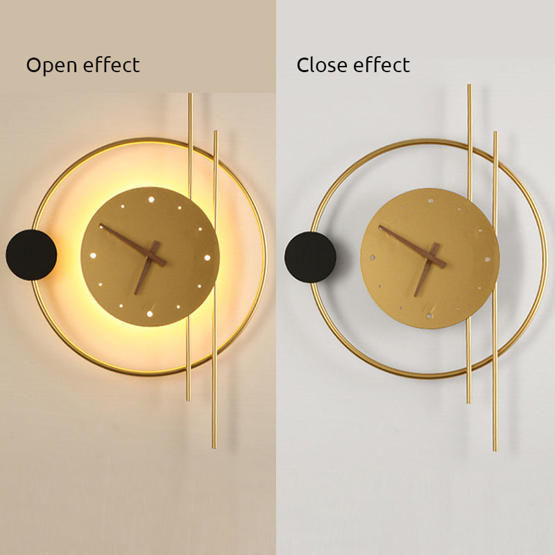 Moderne LED Wandlamp Klok in Zwart Metaal voor Kinderkamer en Woonkamer 7