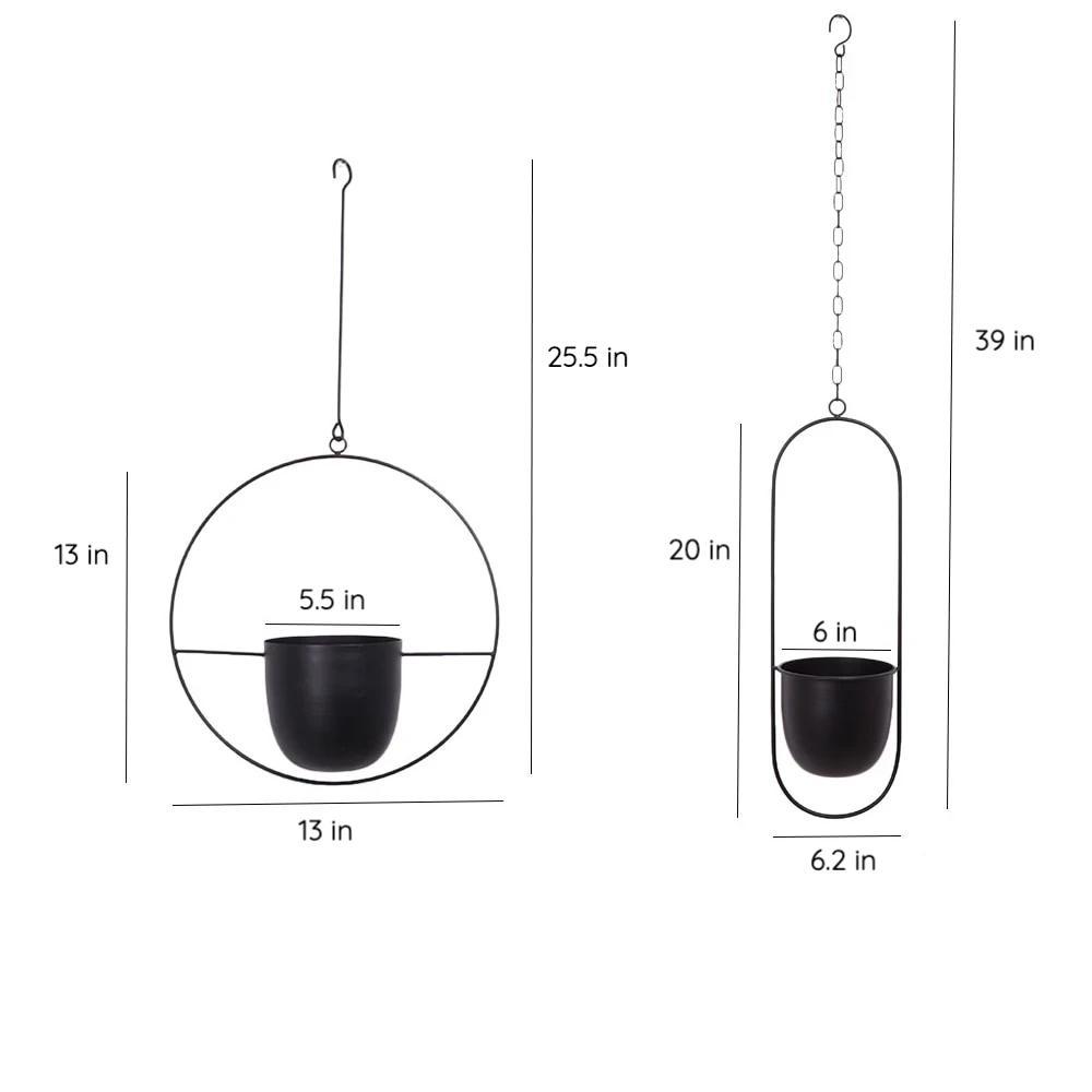 Moderne Minimalistische Plantenhanger van IJzer met Aanpasbare Hangketting – Perfect voor Muurdecoratie 6