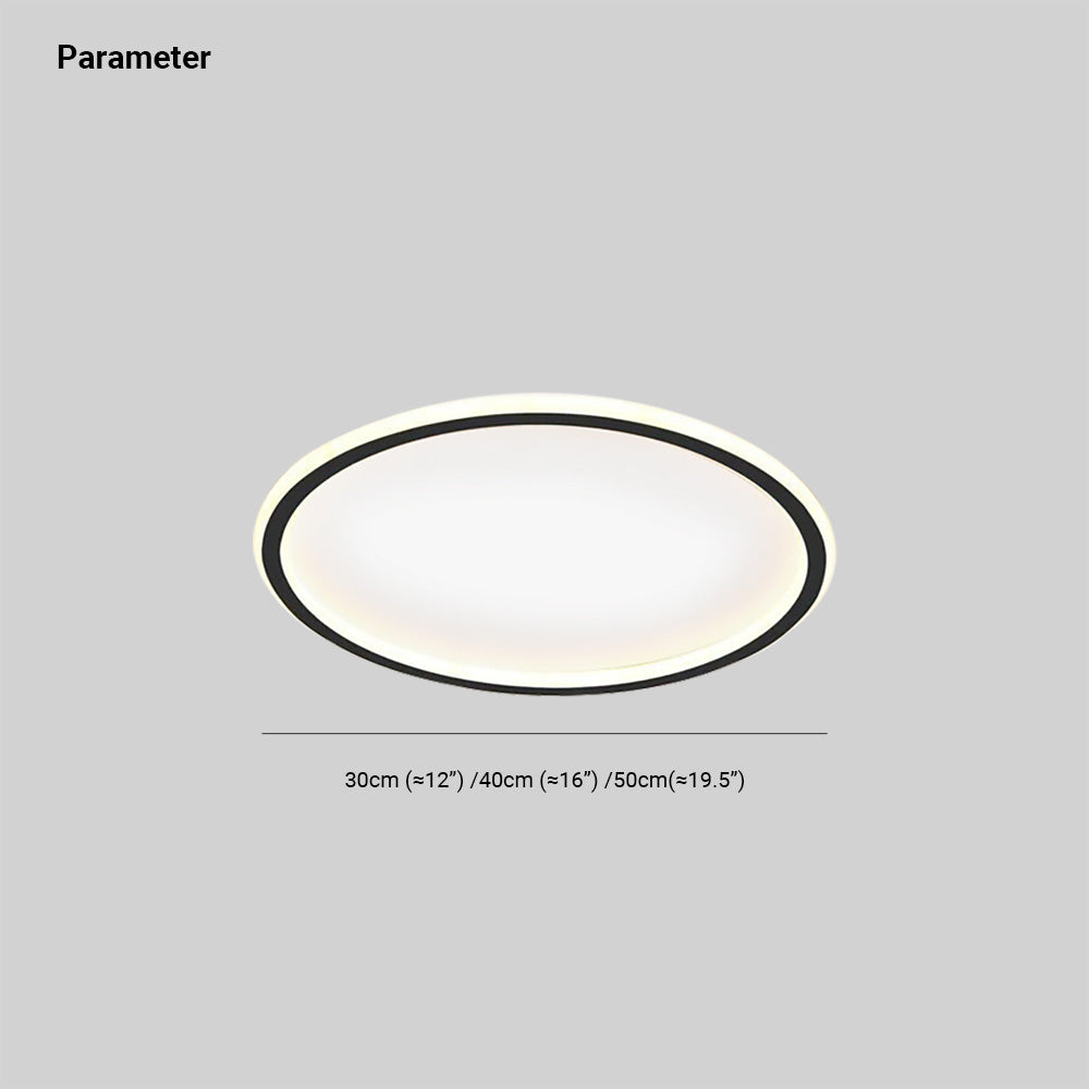 Moderne Ronde LED Plafondlamp in Zwart/Wit van Metaal en Acryl – 45 cm 3