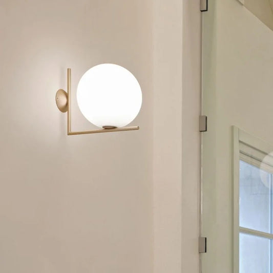 Moderne Wand- en Plafondlamp met 15 cm Glazen Bol – Stijlvolle Verlichting voor Woonkamer in Chroom, Zwart of Goud 1
