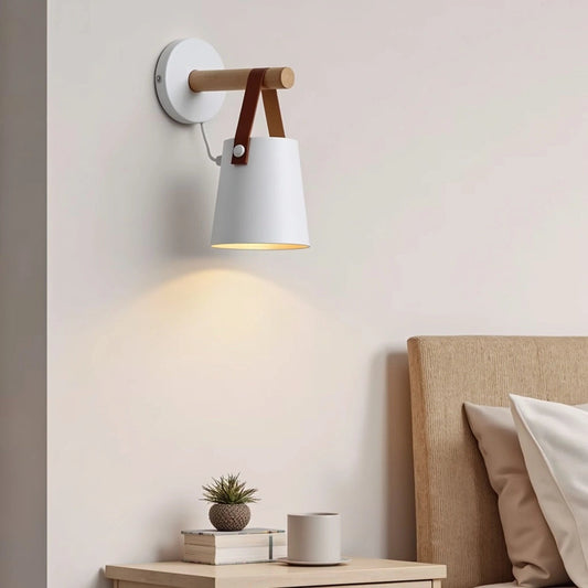Moderne Wandlamp van Hout voor de Slaapkamer – Stijlvolle Muurlamp in Twee Kleuren 1