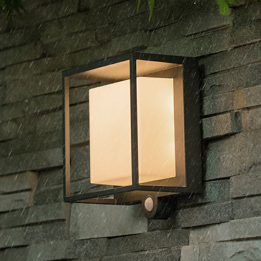 Moderne Waterdichte Zonne-energie Wandlamp met Sensor – IP65 Acryl Buitenverlichting 0