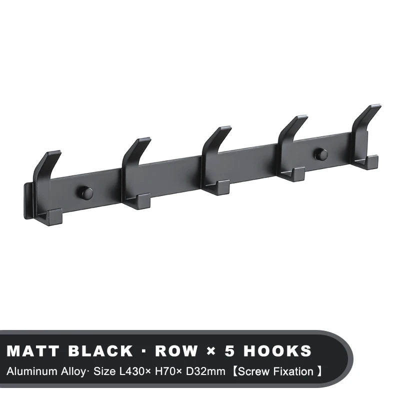 Moderne Zwarte Aluminium Wandhaak voor Handdoeken en Kleding – Duurzaam en Eenvoudig te Monteren 13
