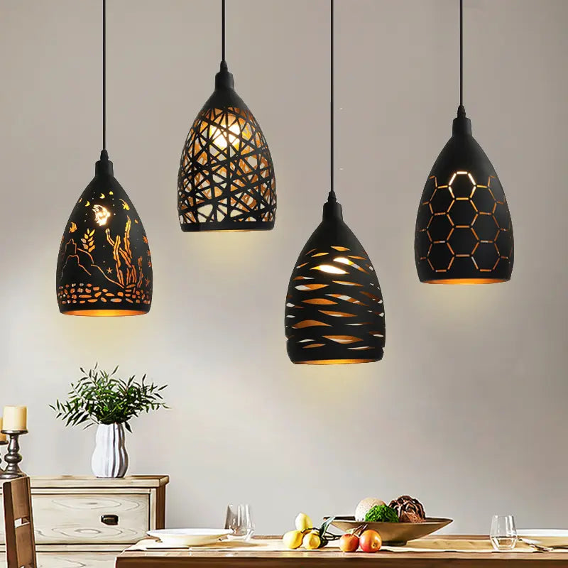 Moderne Zwarte Hanglamp met Verstelbare Hoogte voor Eettafel en Woonkamer Verlichting 1