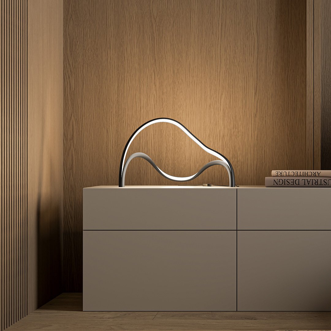 Moderne Zwarte Tafellamp met Matte Afwerking en Warm Wit Licht 2700K voor Sfeervolle Verlichting 0