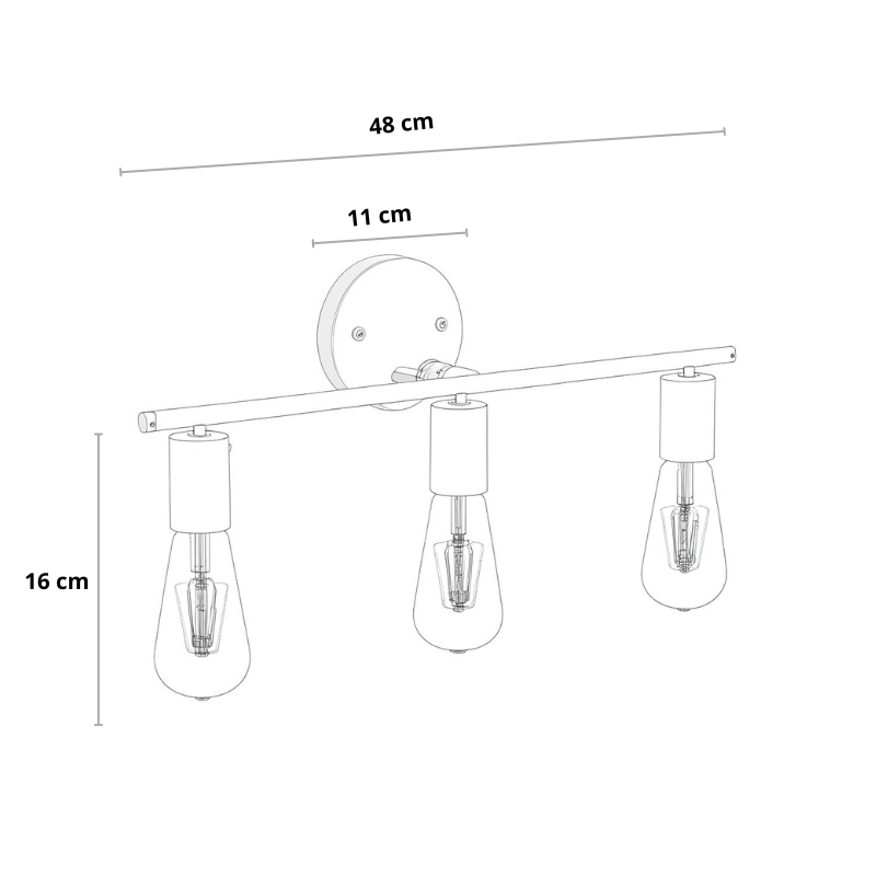 Moderne Zwarte Wandlamp Drie Delig voor Badkamerverlichting – Stijlvolle Muurlamp met Vochtbestendige Ontwerp 5