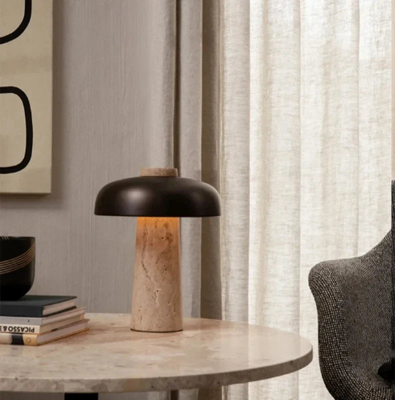 Natuurlijke Travertin Tafellamp met Scandinavisch Design – Aardse Verfijning voor Elke Ruimte 4