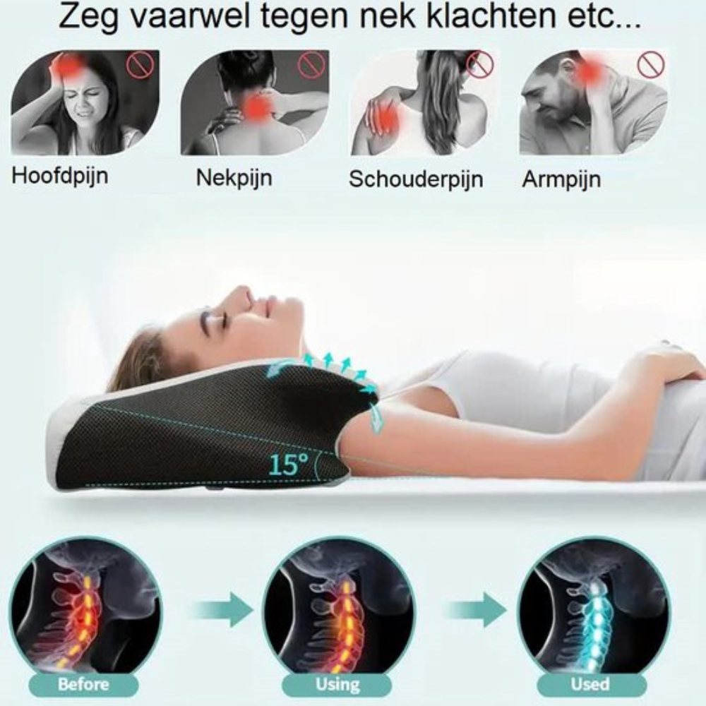 Orthopedisch Kussen van Traagschuim voor Nek- en Rugpijn – Ergonomisch en Hypoallergeen voor Alle Slaaphoudingen