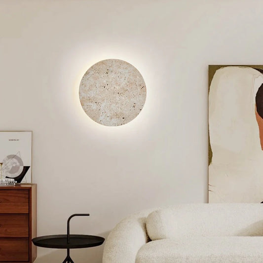 Nordic Luxe Steen LED Wandlamp voor Binnen - Creatieve Muurlamp voor Slaapkamer en Woonkamer, Grijs 30x15cm 0