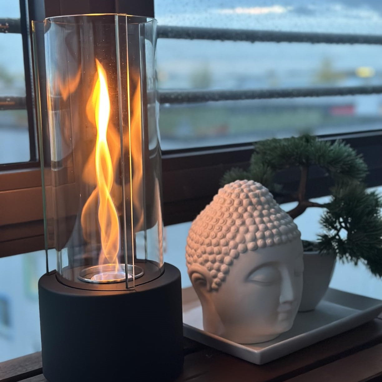 Elegante Olielamp Glas met Metalen Frame – Tijdloze Design Olie Lamp voor Sfeervolle Verlichting