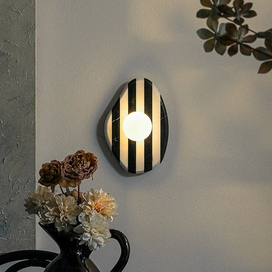 Onregelmatige Marmeren Wandlamp van Natuursteen voor Woonkamer, Slaapkamer en Badkamer – Stijlvolle Muurlamp met G9 Fitting 1