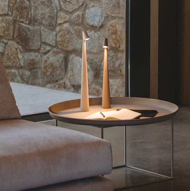 Oplaadbare Draadloze Tafellamp Zwart van Aluminium met Drie Lichtsterkten - Elegante Draagbare Designlamp 4