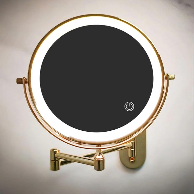 Oplaadbare LED Make-up Spiegel met Verlichting en 360° Rotatie – Vergrootspiegel met Drie Kleurtemperaturen 4