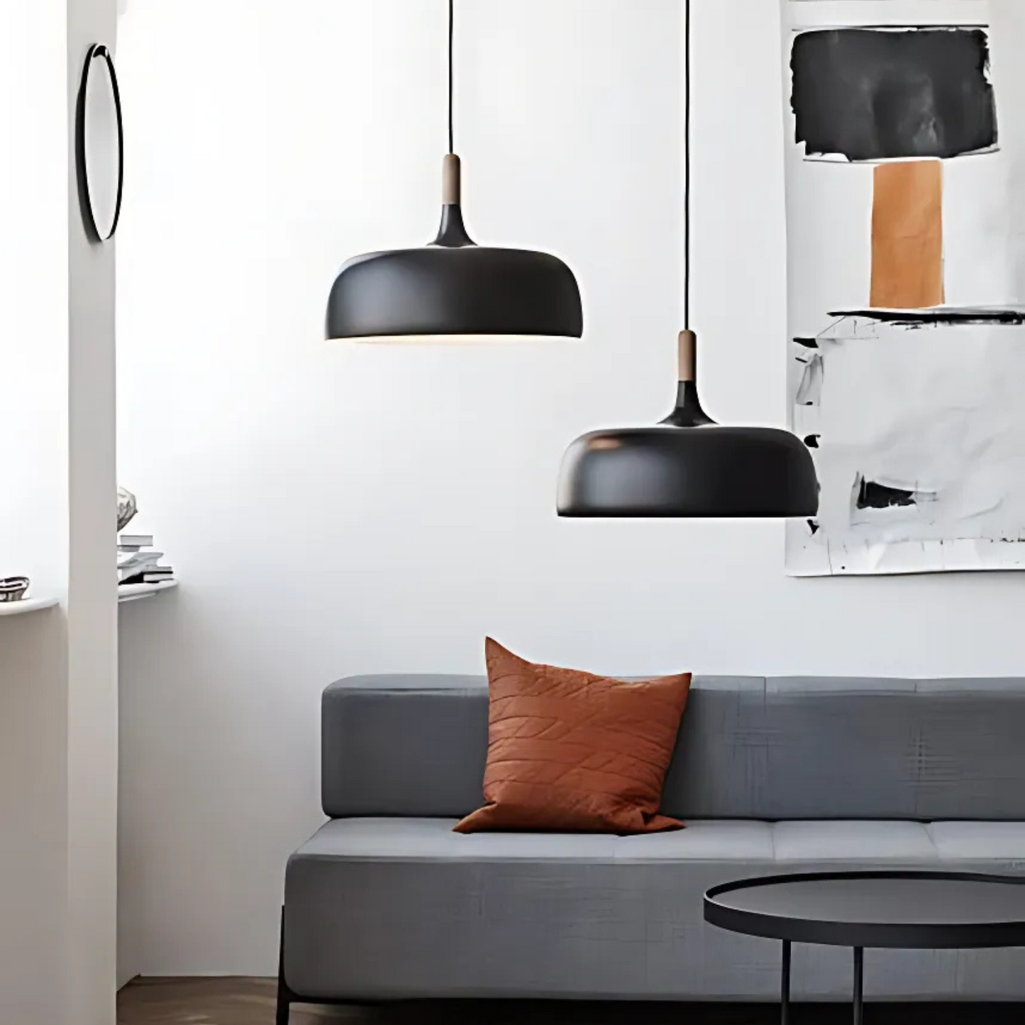 Pendel Lamp met Japandi-Inspiratie en Matte Afwerking – Elegante Verlichting met Houten Accent voor Moderne Interieurs 3