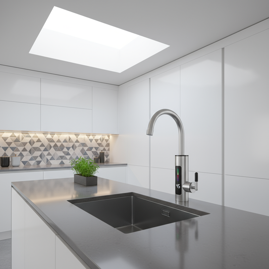 Elektrisk køkkenarmatur med gennemstrømningsvarmer 3000W – Rustfrit stål