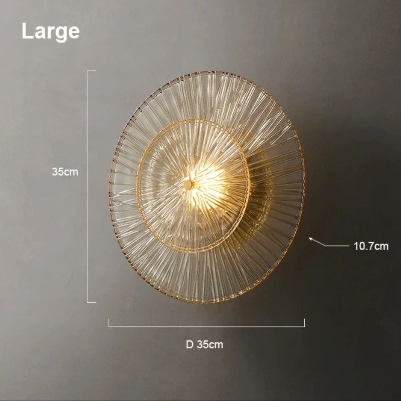 Postmoderne Wandlamp van Koper en Glas voor Luxe Verlichting in Woonkamer en Slaapkamer – Ø20 cm en Ø35 cm 6