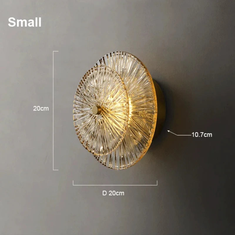 Postmoderne Wandlamp van Koper en Glas voor Luxe Verlichting in Woonkamer en Slaapkamer – Ø20 cm en Ø35 cm 7